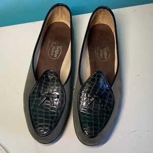 Womens Belgian Shoes Womens Size 7.5 Flats Green & Black